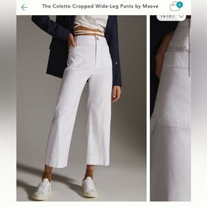 Meave White Colette wide leg pant size 31